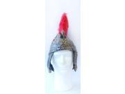 Gladiator Costume Hat Gold with Red Feather