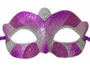 Serious Petite Costume Eye Mask Purple Silver One Size