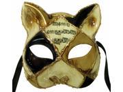 Italia Cat Costume Mask Black Gold One Size