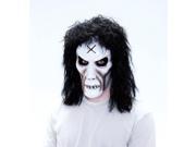 Maniacs PVC Molded White Zombie With Black Hair Adult Costume Mask