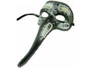 Ban Dolino Mardi Gras Costume Mask Black Silver One Size