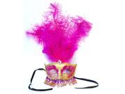 Exotica Beaded Eye Costume Mask W Feather Gold Lavender