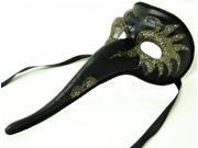 Envious Casanova Mardi Gras Costume Mask Black Gold Eyes One Size