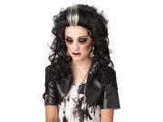 Rocked Out Zombie Black White Adult Costume Wig