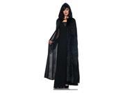 55 Hooded Black Velvet Vampire Cloak Adult Costume Accessory