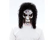 Maniacs PVC Molded Metallic Zombie w Black Hair Adult Costume Mask