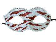 Naughty Petite Mardi Gras Costume Mask Red Silver One Size