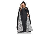 63 Deluxe Velvet Adult Costume Accessory Cape Silver Satin Lining