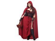 Dark Red Riding Hood Costume Adult Plus 16 18