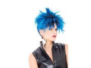 Punk Girl Blue Black Adult Costume Wig One Size