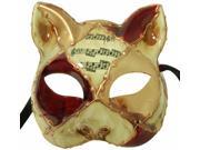 Italia Cat Costume Mask Red Gold One Size