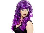 Long Curly Purple And Black Siren Adult Costume Wig One Size