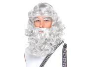 Grey Zeus Adult Costume Wig Beard Eyebrows Set