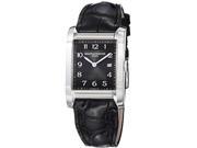 Baume and Mercier Black Dial Leather Strap Mid Size Watch 10019