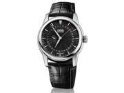 Oris Artelier Pointer Date Black Dial Black Leather Watch