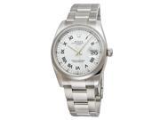 Rolex Date White Roman Dial Domed Bezel Mens Watch 115200WRO