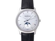 Jaeger LeCoultre Master Silver Dial Leather Mens Watch Q1368420