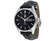 Tag Heuer Carrera Automatic Black Dial Black Leather Mens Watch WAR201AFC6266