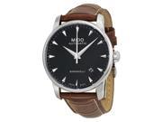 Mido Baroncelli Automatic Black Dial Brown Leather Mens Watch M86004188