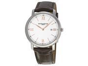 Baume and Mercier Classima Silver Dial Brown Leather Mens Watch 10181