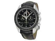 Omega Speedmaster Chronograph Black Dial Black Leather Mens Watch 31133443201001