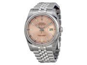 Rolex Oyster Perpetual 36 mm Pink Dial Stainless Steel Rolex Jubilee Automatic Mens Watch 116234PSJ