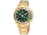 Rolex Cosmograph Daytona Green Dial 18K Yellow Gold Oyster Mens Watch 116508GRSO