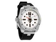 Vestal Restrictor Diver 43 White Dial Black Silicone Mens Watch RED3S01