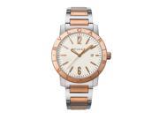 Bvlgari Bvlgari Off White Dial Stainless Steel 18kt Pink Gold Automatic Mens Watch 102053