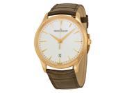 Jaeger LeCoultre Master Ultra Thin Beige Dial Pink Gold Mens Watch Q1282510