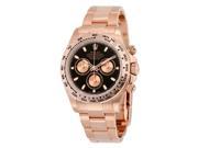 Rolex Cosmograph Daytona Black Dial 18K Everose Gold Rolex Oyster Automatic Mens Watch 116505BKSO