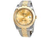 Rolex Datejust 41 Champagne Diamond Dial Steel and 18K Yellow Gold Jubilee Mens Watch 126303CDJ
