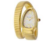 Bvlgari Serpenti Tubogas Silver Opaline Dial 18kt Yellow Gold Quartz Ladies Watch 101924