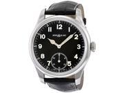 Montblanc 1858 Black Dial Leather Strap Mens Watch 113860
