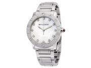 Bvlgari BVLGARI White Mother of Pearl Diamond Dial Stainless Steel 37mm Ladies Watch 101975