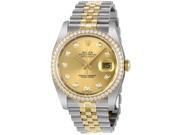 Rolex Oyster Perpetual Datejust 36 Champagne Dial Stainless Steel and 18K Yellow Gold Rolex Jubilee Automatic Ladies Watch 116243CDJ