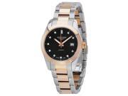 Longines Conquest Classic Black Diamond Dial Steel and 18K Pink Gold Ladies Watch L22855587 Longines Conquest Classic Black Diamond Dial Steel and 18K Pink Gold Ladies Watch L22855587