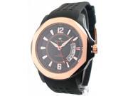 Mens Lucien Piccard Rubber Rose Gold Date Watch 28129RO