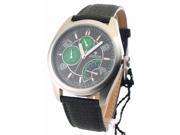 Mens Croton Leather Day Date 24 Hr Time Watch CN307161BSGR
