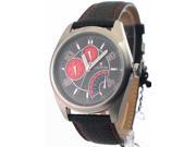 Mens Croton Leather Day Date 24 Hr Time Watch CN307161BSRD