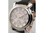 Mens Lucien Piccard Leather 3 Eye Chrono Date Watch 28118BK
