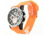 Croton ChronoGraph 3 Eye Sharp Orange Rubber Watch CX328023SSOR