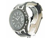 Mens Croton Two Tone Bezel Tachymeter Date Leather Watch CN307376SSBK