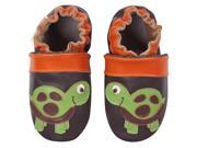 Momo Baby Infant Toddler Soft Sole Leather Shoes Turtle Brown