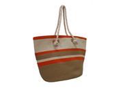Magid Women s Rope Handle Mix Striped Straw Tote with Metallic Accent