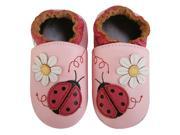 Momo Baby Infant Toddler Soft Sole Leather Shoes Ladybug Pink