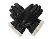 Luxury Lane Men s Pilot Microfleece Lined Lambskin Leather Gloves Black Medium