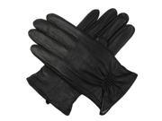 Luxury Lane Men s Cashmere Lined Lambskin Leather Gloves Black Size S