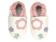 Momo Baby Infant Toddler Soft Sole Leather Shoes Daisy Butterfly White