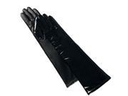 Luxury Lane Women s Cashmere Lined Patent Leather Long Gloves Black M